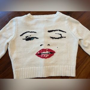 Betsey Johnson vintage cropped ‘wink’ cardigan size small